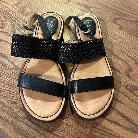 B. O. C. Woven Sandals with Black Straps - Picture 1 of 3
